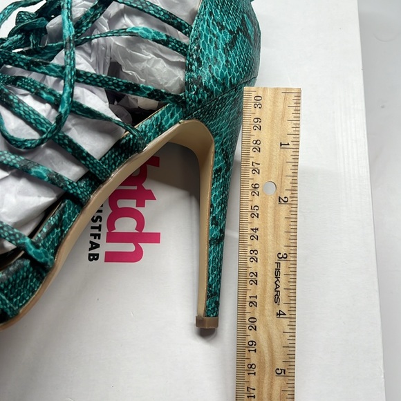 Just fab high heels teal color open toe size 8.5 - Picture 9 of 9
